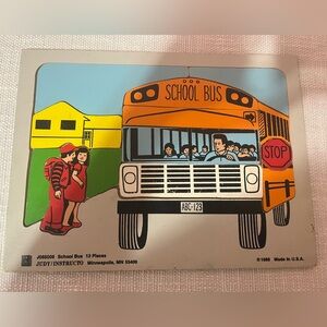 Vintage Judy/Instructo Yellow Bus Board Puzzle - 1988